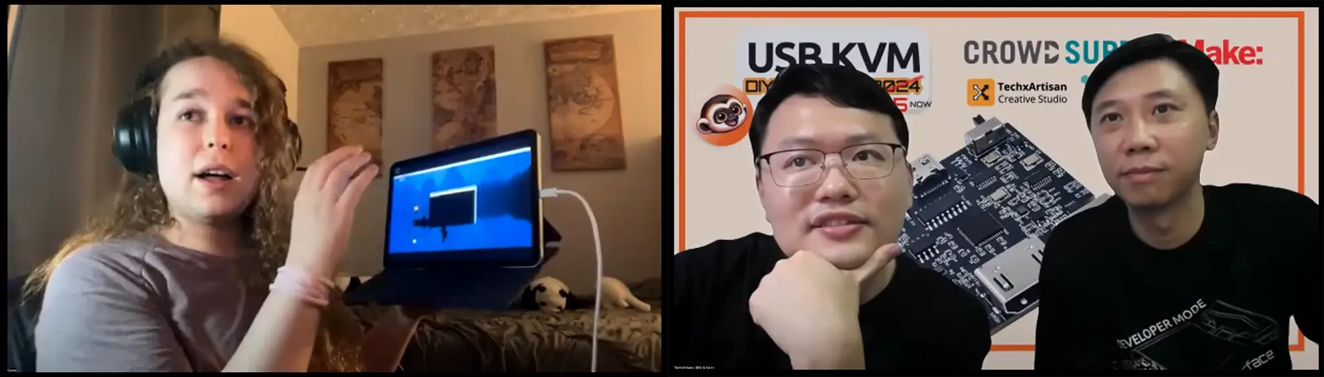 Screenshot of YouTube chat interview with Casey on iPad KVM