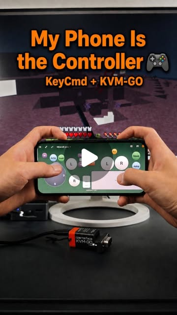 Minecraft with KeyCmd gamepad, demo with KVM-GO. Same mode on KeyMod.